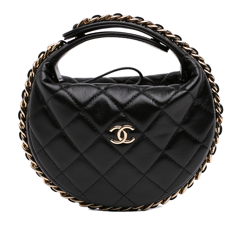 Pre-Loved Chanel Mini Quilted Lambskin Chain Around Pouch